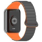 Maks Technology Mi Band 8 Pro Silikon Kordon MKST KRD-105 Strap Kayış-Gri-Turuncu
