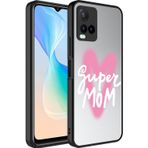 Maks Technology Vivo Y21S Kılıf Aynalı Desenli Kamera Korumalı Parlak MKST Mirror Kapak - Süper Anne