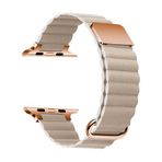 Maks Technology Watch 7 41mm Uyumlu KRD-78 PU Deri Kordon Strap Kayış MKST- Krem