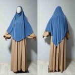 Maksi Boy Sandy Sufle Khimar Hazır Hijab Eşarp Indigo - 017-Indigo