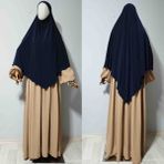 Maksi Boy Sandy Sufle Khimar Hazır Hijab Eşarp Lacivert - 002-Lacivert
