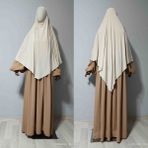 Maksi Boy Sandy Sufle Khimar Hazır Hijab Eşarp Ten Rengi