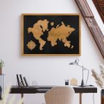 Makta Dünya Haritalı Dekoratif Mantar Pano - Tablo - 70 x 100 cm