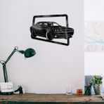 Makta Klasik Araba Figürlü Lazer Kesim Ahşap Tablo - 32 x 45 cm - Siyah