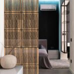 Makta ® Perde Paravan | Lazer Kesim Ahşap Sarkıt Seperatör, 4'lü Panel Levha Seti - 40 x 40 cm