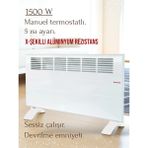 MAKTEK 1500 Watt Elektrikli Panel Konvektör Isıtıcı Manuel Soba(Ayaklar,askı Aparatı Dahil)