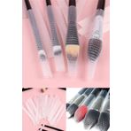 Makyaj Far Allık Kontür Eyeliner Fırça Koruyucu Set Esnek File Kapak Örgü Kılıf Seti 20Li