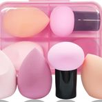 Makyaj süngeri, blender 4 adet, lateks içermez, güzellik için, makyaj malzemesi, karıştırma süngeri, fondöten süngeri, sıvı, pudra, krem, su damlası ve mantar şekilleri için kapatıcı sünger