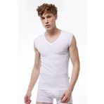 Malabadi 064 Beyaz V Yaka Kolsuz Modal Erkek Body