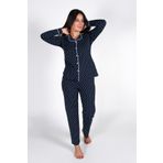 Malabadi 5007 Lacivert Puantiyeli Kadın Pijama Takımı