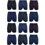 Malabadi Erkek 12 li Premium Collection Desenli Geniş Kalıp Modal Boxer 12M254 (Çok Renkli, S)
