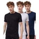 Malabadi Erkek 3 lü Paket Basic Yuvarlak Yaka İnce Modal T-Shirt 084 (as8, numeric_go, Siyah-Beyaz-Lacivert, 3XL)