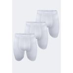 Malabadi Erkek 3 Lü Paket Beyaz Uzun Paça Pişik Önleyici Modal Boxer 018 3M018 - XL
