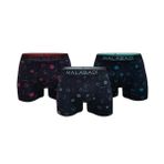 Malabadi Erkek 3 lü Premium Collection Modal Boxer 3M252 (Siyah Desenli, M)