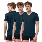 Malabadi Erkek 3 lü V Yaka Modal İnce Yaz Serinliği Tişört 3M085 (Füme, 2XL)
