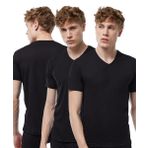 Malabadi Erkek 3 lü V Yaka Modal İnce Yaz Serinliği Tişört 3M085 (Siyah, 2XL)