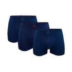 Malabadi Erkek 3'lü Premium Collection Modal Boxer 3M251 (Lacivert Desenli, 2XL)