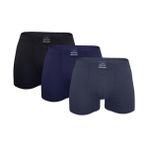Malabadi Erkek 3'lü Premium Collection Modal Boxer 3M251 (Siyah-Lacivert-Füme, S)