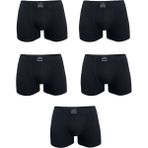 Malabadi Erkek 5 Li Pamuk Elastan Boxer 5M074 - Siyah - 3XL