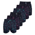 Malabadi Erkek 6 lı Premium Collection Desenli Geniş Kalıp Modal Boxer 6M254 (Siyah, S)