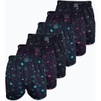 Malabadi Erkek 6 Lı Siyah Premium Collection Desenli Geniş Kalıp Modal Boxer 6M254
