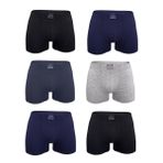Malabadi Erkek 6'lı Premium Collection Modal Boxer 6M251 (Düz Karışık, L)