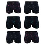 Malabadi Erkek 6'lı Premium Collection Modal Boxer 6M251 (Siyah Desenli, M)