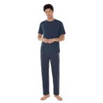 Malabadi Erkek Bisiklet Yaka Micro Modal Extra Yumuşak Yazlık Pijama Takımı 6030 (Füme, L)