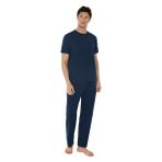 Malabadi Erkek Bisiklet Yaka Micro Modal Extra Yumuşak Yazlık Pijama Takımı 6030 (Lacivert, L)