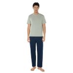 Malabadi Erkek Bisiklet Yaka Micro Modal Extra Yumuşak Yazlık Pijama Takımı 6030 (Yeşil, 2XL)