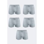 Malabadi Erkek Grimelanj 5 Li Pamuk Elastan Boxer 5M074 - Gri Melanj - XL