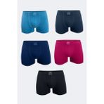 Malabadi Erkek Karışık Renk 5 Li Pamuk Elastan Boxer 5M074 - Mix