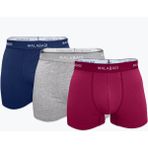 Malabadi Erkek Lacivert Gri Bordo 3 Lü Paket Pamuk Elastan Boxer 3M075 - Lacivert - Gri - Bordo - XL