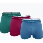 Malabadi Erkek Mavi Bordo Yeşil 3 Lü Pamuk Elastan Boxer 3M075 - Mavi - Bordo