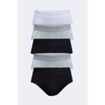 Malabadi Erkek Siyah Beyaz Gri 5 Li Paket Macro Modal Slip Külot 052 5M052 - XL - Siyah - Beyaz - Gri