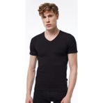 Malabadi Erkek Siyah V Yaka Kısa Kollu Modal Body 032 - 3XL