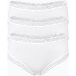 Malabadi Kadın 3'lü Paket Ultra Yumuşak Micro Modal Dantelli Slip Külot 3M700 (Beyaz, 2XL)
