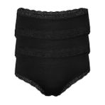 Malabadi Kadın 3'lü Paket Ultra Yumuşak Micro Modal Dantelli Slip Külot 3M700 (Siyah, L)