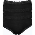 Malabadi Kadın 3'lü Paket Ultra Yumuşak Micro Modal Dantelli Slip Külot 3M700 (Siyah, XL)