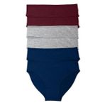 Malabadi Kadın 6 lı Paket Modal Dar Kalıp Ara Bel Slip Külot 6M187 (Bordo-Gri-Lacivert, S)
