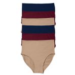 Malabadi Kadın 6 lı Paket Modal Yüksek Bel Slip Külot 1955 (Lacivert-Bordo-Ten, 2XL)