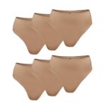 Malabadi Kadın 6 lı Paket Modal Yüksek Bel String Tanga 6M178 (Cappuccino, XL)