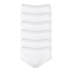 Malabadi Kadın 6'lı Paket Ultra Yumuşak Micro Modal Dantelli Slip Külot 6M700 (Beyaz, 2XL)