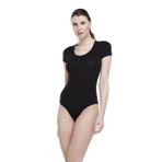 Malabadi Kadın Kısa Kol Açık Yaka Çıtçıtlı Modal Body 133 Siyah/L