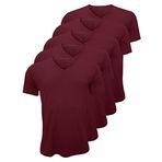 Malabadi Yaz Serinliği Erkek Çok Renkli Basic V Yaka Ince Modal Kumaş 5 Li Tişört Paketi 5M085 (BORDO, 3XL)