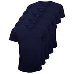Malabadi Yaz Serinliği Erkek Çok Renkli Basic V Yaka Ince Modal Kumaş 5 Li Tişört Paketi 5M085 (LACİVERT, XL)