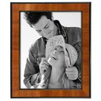 Malden International Designs Burl Ceviz Ahşap Fotoğraf Çerçevesi, Siyah Bordür, 20x25 cm