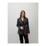 Maldia Shop Velora Dantel Kuşaklı Antrasit Blazer Ceket