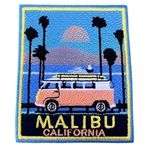 Malibu California Yama (3,5 İnç) İşlemeli Ütü/Dikilebilir Rozet Seyahat ABD Hatıra Eşyası Amerika Birleşik Devletleri Tatil Amblemi Arma Kendin Yap Hediye Yamaları