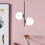 Malibu Camlı Modern Genç Odası Mutfak Yatak Odası Retro Salon Avize 2'li Beyaz - Siyah siyah